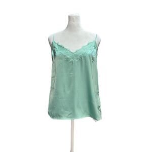 Mint Green Lace Satin Cami Forever 21 Sz M Tank Top Fairycore Ethereal Coquette